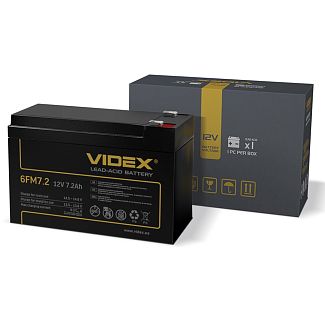 Аккумулятор автомобильный 7.2Ач "+" слева VIDEX