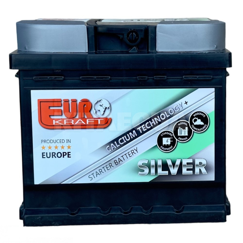 Аккумулятор автомобильный 50Ач 420А "+" справа EUROKRAFT (СТ-00145981) - 2