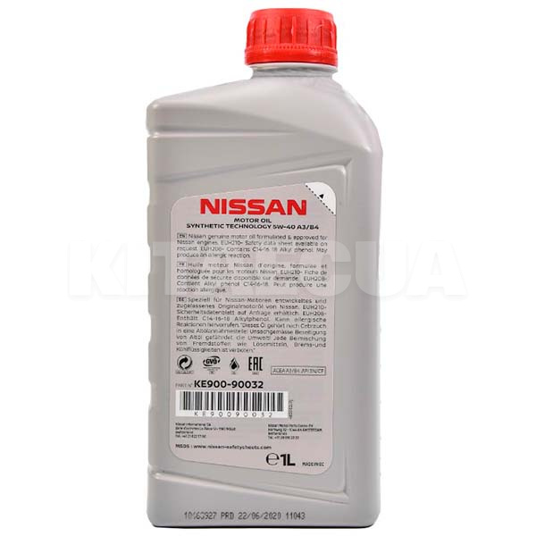 Масло моторное синтетическое 1л 5W-40 Synthetic Technology NISSAN (KE90090032-NISSAN) - 2