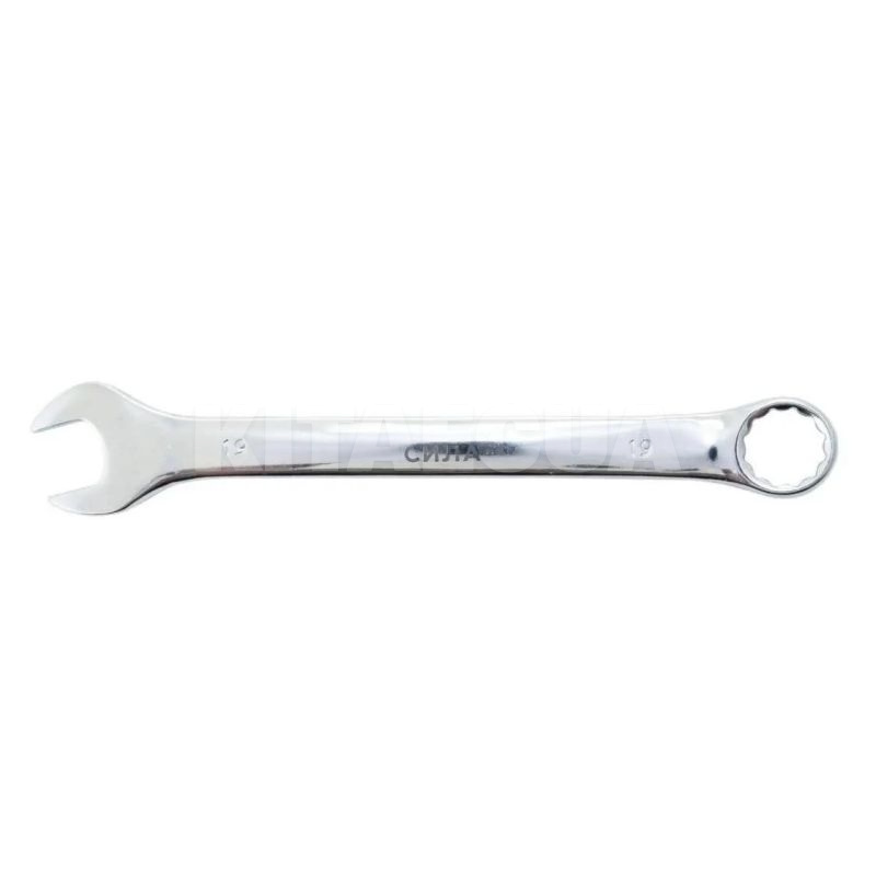 Ключ рожково-накидний 19 мм 12-гранний полірований CrV СИЛА (201069)