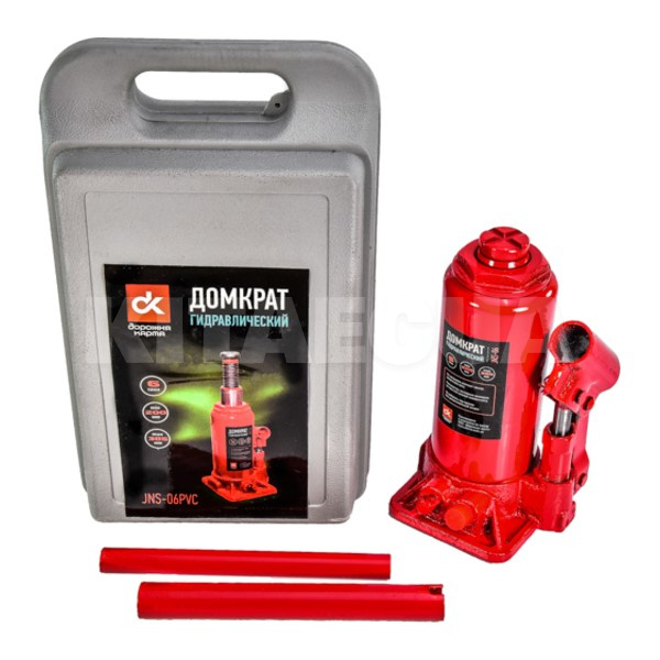 Домкрат гидравлический бутылочный до 6т (200-385 мм) пластиковый кейс Дорожня карта (JNS-06PVC)