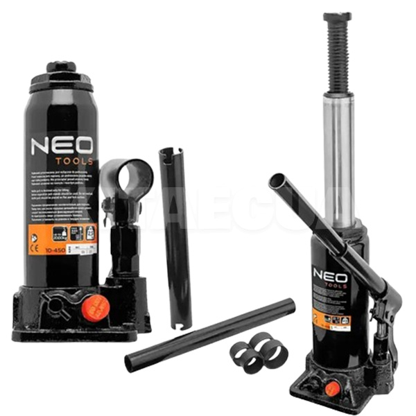 Домкрат гідравлічний пляшковий до 2т (181мм-345мм) NEO Tools (10-450)