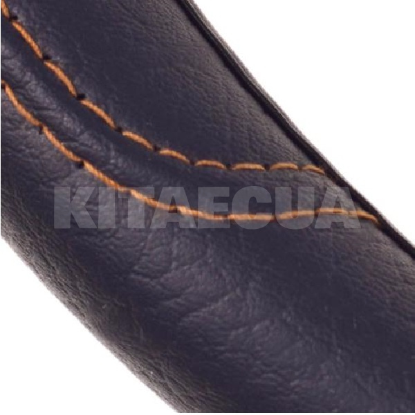 Чохол на кермо XXL (43-45 см) чорний прошитий коричневий ниткою VITOL (16113XXL) - 3