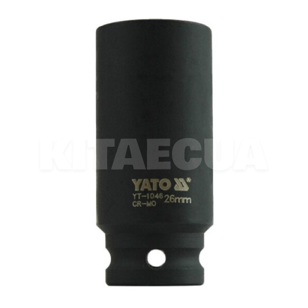 Головка торцева ударна 6-гранна 26мм 1/2" 78мм YATO (YT-1046)