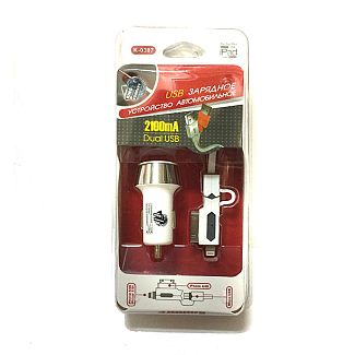 автомобільний зарядний пристрій 12/24V IOS 