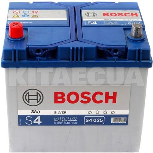 Аккумулятор 60Ач 232x173x225 с прямой полярностью 540А S4 Bosch (BO 0092S40250) - 2