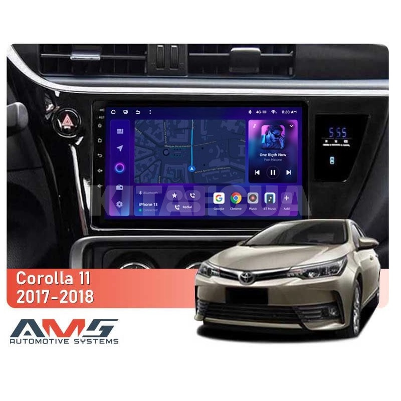 Штатна магнітола MOSS M3 4+32 ГБ 9" Toyota Corolla 11 2017-2018 AMS (50693) - 2