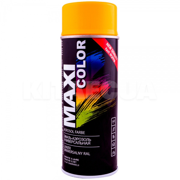 Краска-эмаль желтая 400мл универсальная декоративная MAXI COLOR (MX1003)