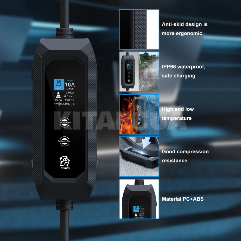 Зарядка для электромобиля Type Tesla 3.7 кВт 16А 1-фаза EVSOW (EV3.5-16-1PH-TS) - 6