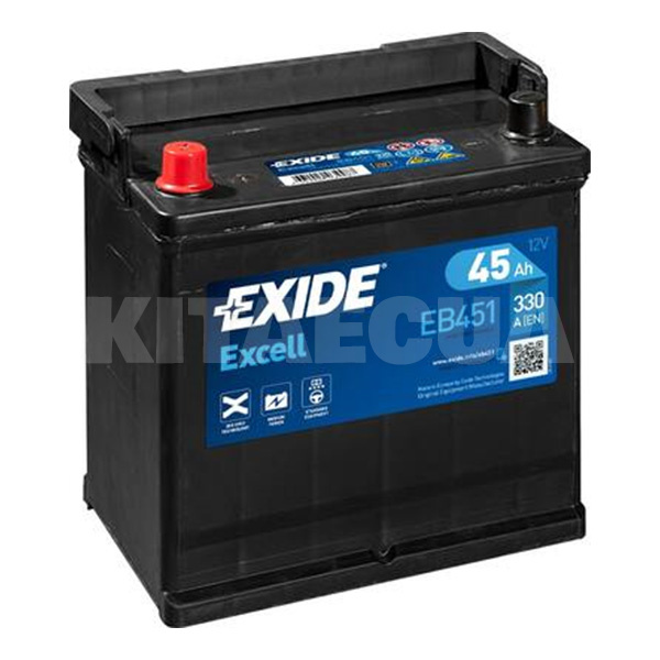 Аккумулятор автомобильный Excell 45Ач 330А "+" слева EXIDE (EB451)
