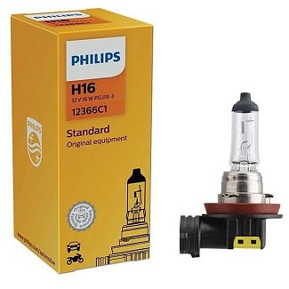 Галогенная лампа H16 19W 12V Vision +30% PHILIPS