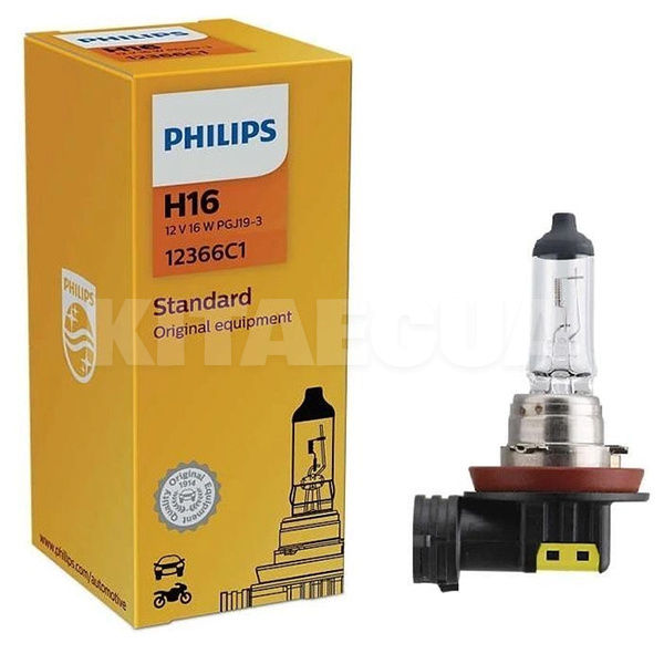 Галогенная лампа H16 19W 12V Vision +30% PHILIPS (12366C1)
