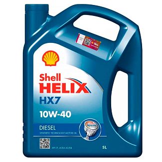 Масло моторное полусинтетическое 5л 10W-40 Helix Diesel HX7 SHELL