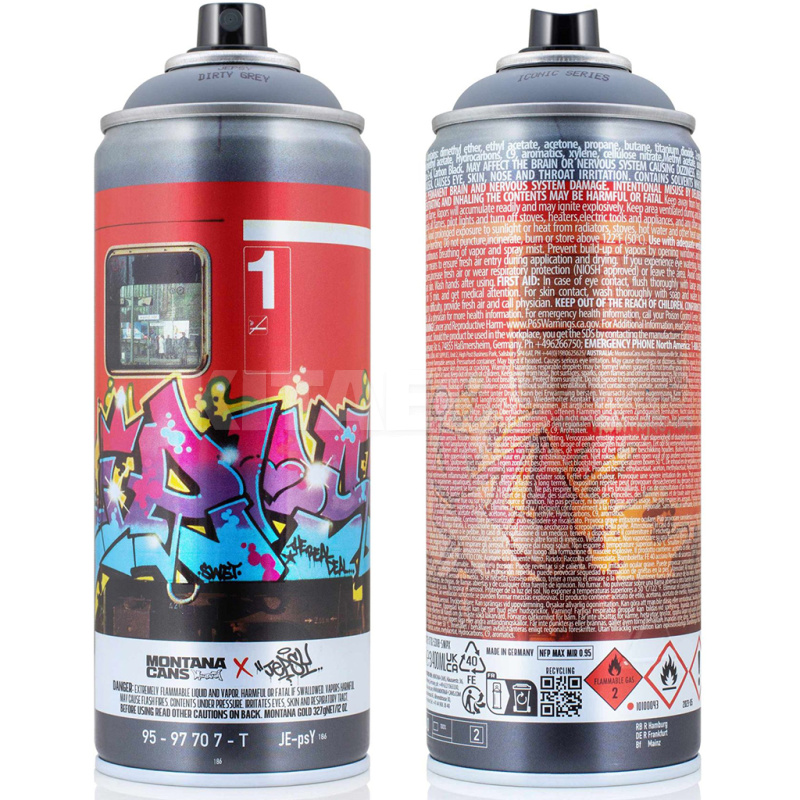 Краска декоративная нитро-комби 400мл серая матовая JEPSY Dirty Grey MONTANA (101313-MONTANA)