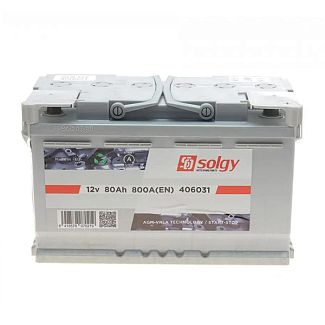 Аккумулятор автомобильный 80Ач 800А "+" справа Solgy