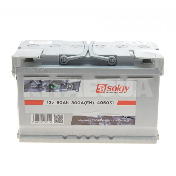 Акумулятор автомобільний 80Ач 800А "+" праворуч Solgy (406031)