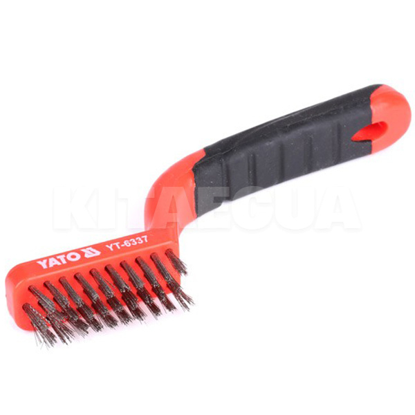 Щітка з металу 3-рядна нержавіюча сталь з пластиковою ручкою YATO (YT-6337)