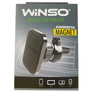 Держатель телефона автомобильный магнитный на дефлектор с шарниром Winso