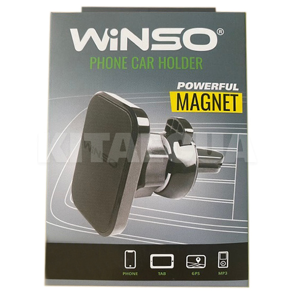 Держатель телефона автомобильный магнитный на дефлектор с шарниром Winso (201260)
