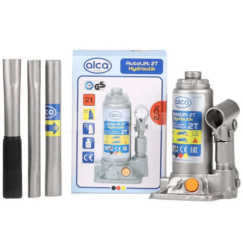 Домкрат гідравлічний пляшковий до 2т (158мм-308мм) 431 000 AL ALCA (94312)