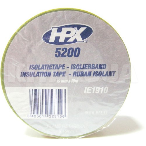 Изолента желто-зеленая 10 м х 19 мм HPX (HPX IE1910) - 2