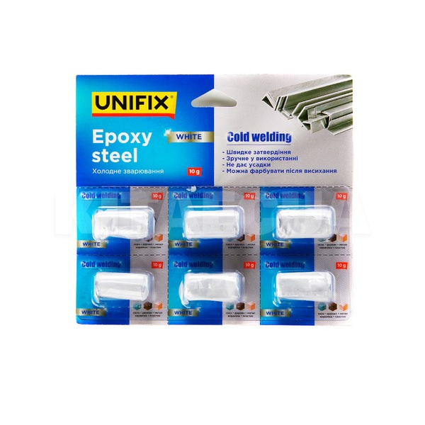 Холодная сварка 10г белая (планшет 6 шт) UNIFIX (940015)