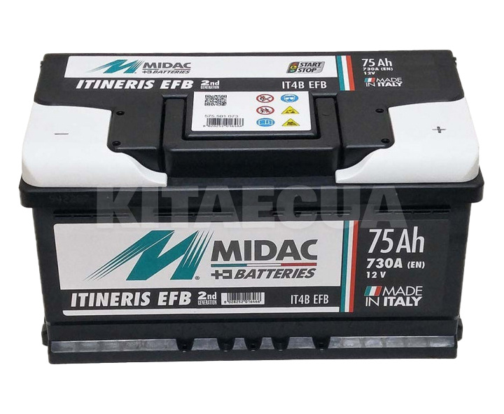 Аккумулятор автомобильный 75Ач 730А "+" справа MIDAC (575.501.073) - 3