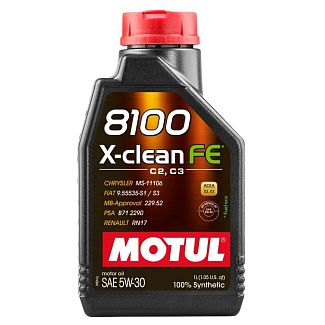 Масло моторное синтетическое 5л 5W-30 8100 X-clean FE MOTUL