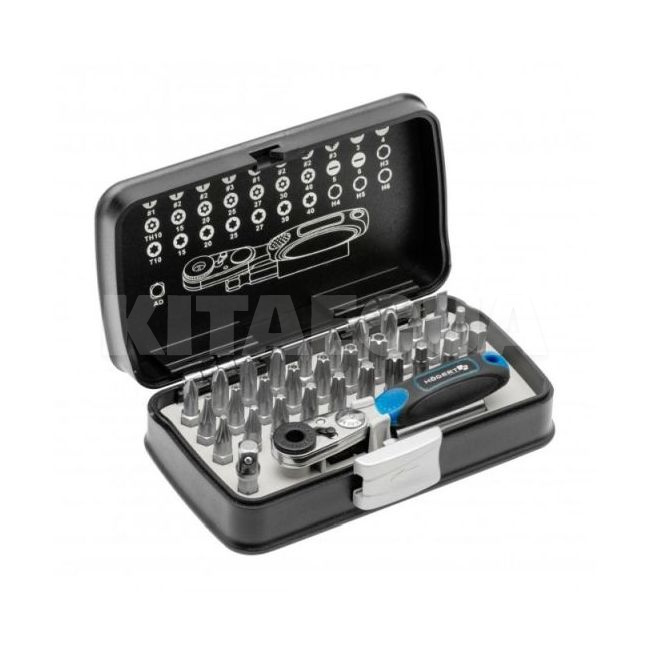Набір біт з тріскачкою 1/4" 33 предмета HOGERT (HT1R460)