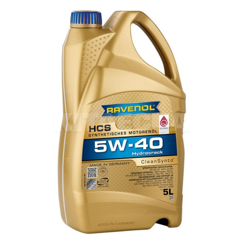 Масло моторное синтетическое 5л 5w-40 hcs RAVENOL (RAV HCS SAE 5W40 5L)