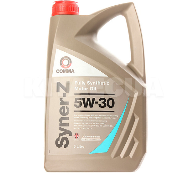 Масло моторне синтетичне 5л 5W-30 SYNER-Z COMMA (A9EF69)