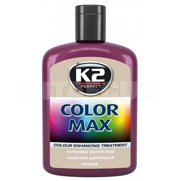 Полироль для кузова 200мл с воском бордовый Color Max K2 (K020BO)