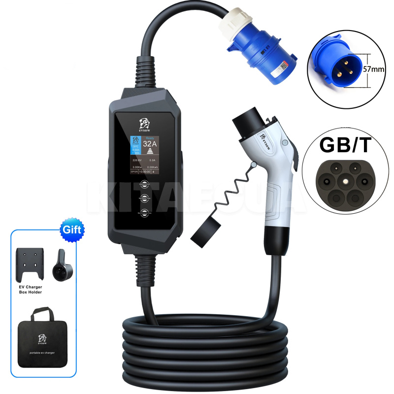 Зарядка BYD Song Plus 7.4 кВт 32А 1-фаза GB/T AC (китайское авто) Midway Pro Wi-Fi EVSOW (EV7-32-1PH-GB/T-WFNW)