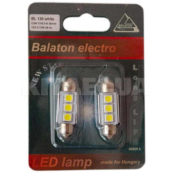 LED лампа для авто BL-136 SV8.5 5W (комплект) BALATON (131260)