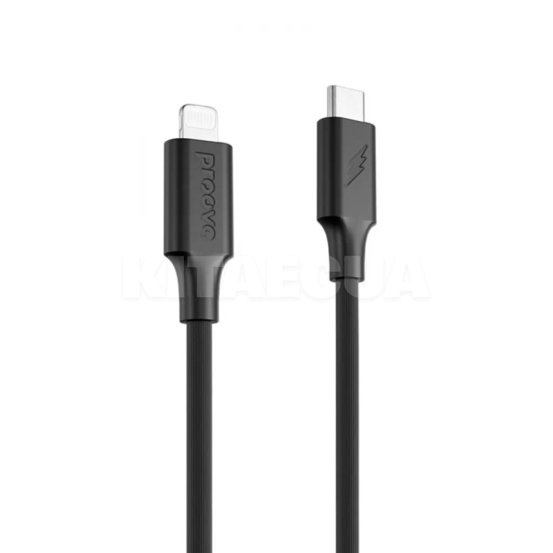 Кабель Type-C Lightning 3А 1м Striped Silicone черный PROOVE (577240001)