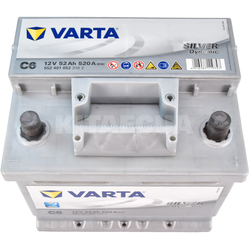 Аккумулятор 52Ач Euro (T1) 207x175x175 с обратной полярностью 520A Silver Dynamic VARTA (VT 552401SD) - 3