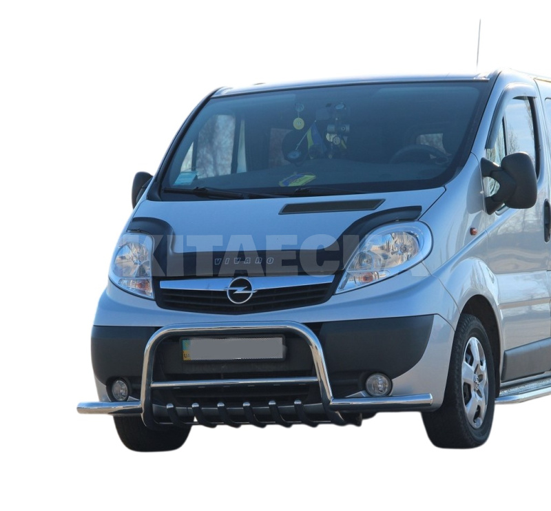 Кенгурятник Renault Trafic 2001-2015 нержавеющая сталь с усами CAN (dd21868) - 3
