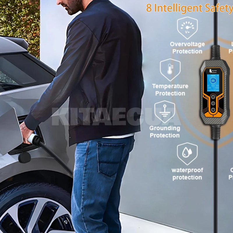 Зарядка для электромобиля 7.4 кВт 32A 1-фаза Type Tesla (американское авто) Wi-Fi Lion King FEYREE (FY7-32-1PH-TS-K8) - 2