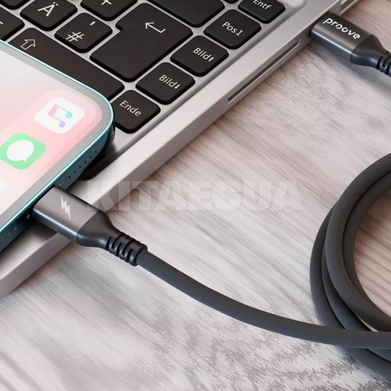 Кабель Type-C Lightning 27W 2м ReGen Silicone черный PROOVE (580840001) - 2
