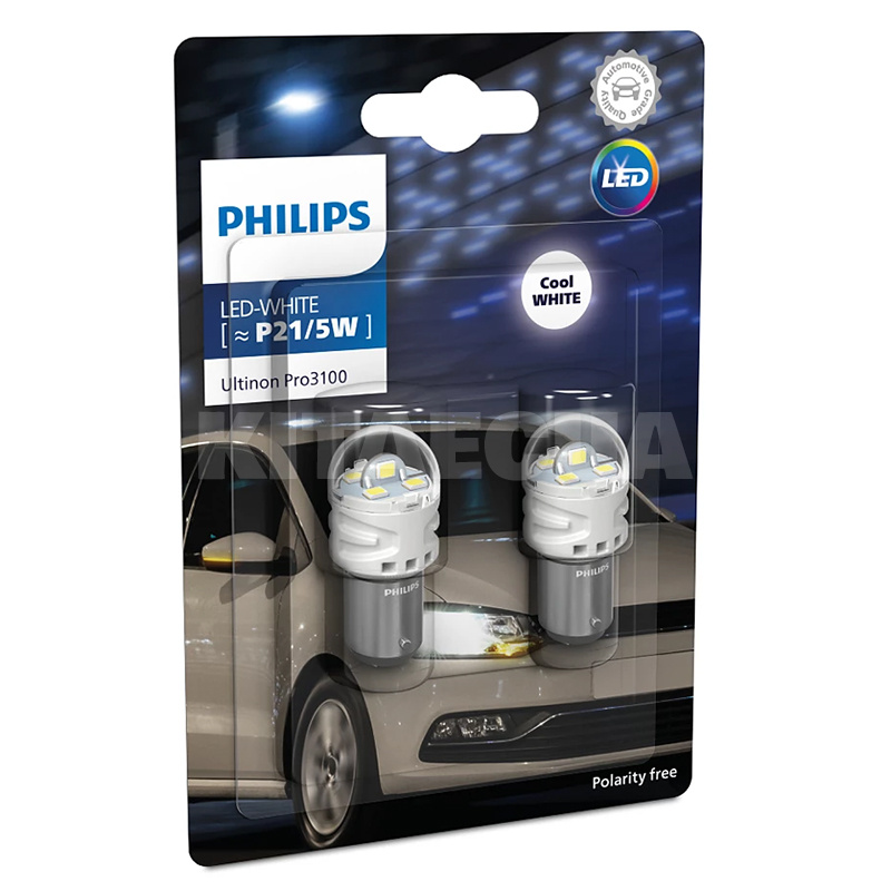 LED лампа для авто Ultinon Pro3100 BAY15d 2.4W 6000K (комплект) PHILIPS (11499CU31B2) - 2