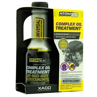 Присадка для уменьшения дымности двигателя (антидым) 250мл Atomex Complex Oil Treatment XADO