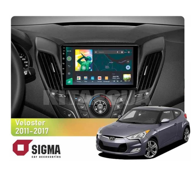 Штатна магнітола X9232 2+32 Gb 9" Hyundai Veloster FS 2011-2017 (A) SIGMA4car (33451)