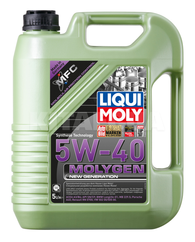 Масло моторное синтетическое 4л 5W-40 Molygen New Generation LIQUI MOLY (9054) - 2