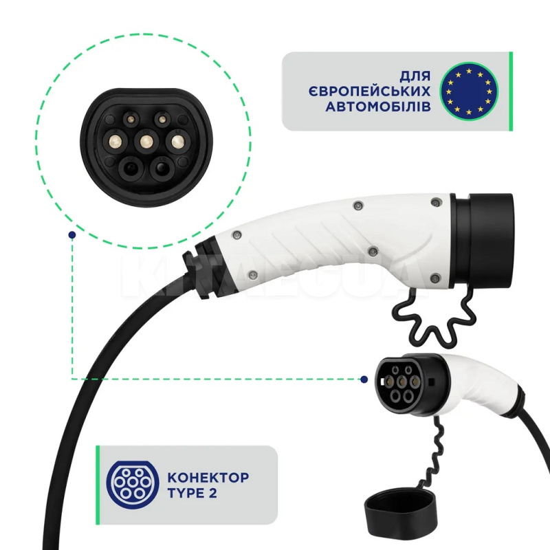 Зарядка для электромобиля Type 2 7.4 кВт 32А 1-фаза PRO+ UACHARGER (CHC-PR120721HL-21-8) - 8