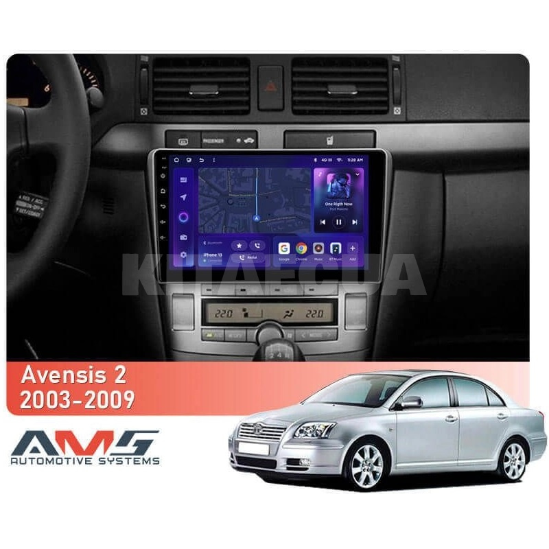Штатна магнітола MOSS M3 4+32 ГБ 9" Toyota Avensis T250 2 2003-2009 AMS (50686) - 2