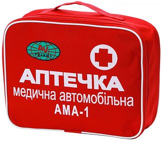 Аптечка медицинская автомобильная в красной сумке AV Pharma