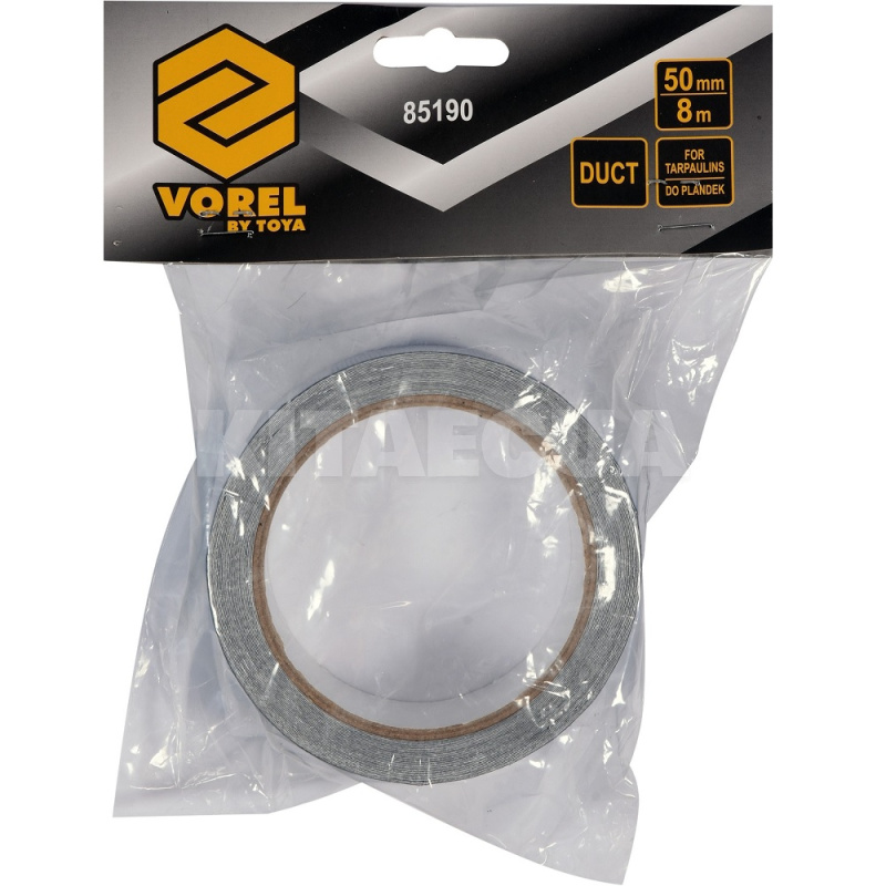 Клейка армована стрічка 8 м х 50 мм синя VOREL (85190) - 2