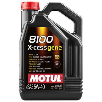 Масло моторное синтетическое 5л 5W-40 8100 X-Cess gen2 MOTUL