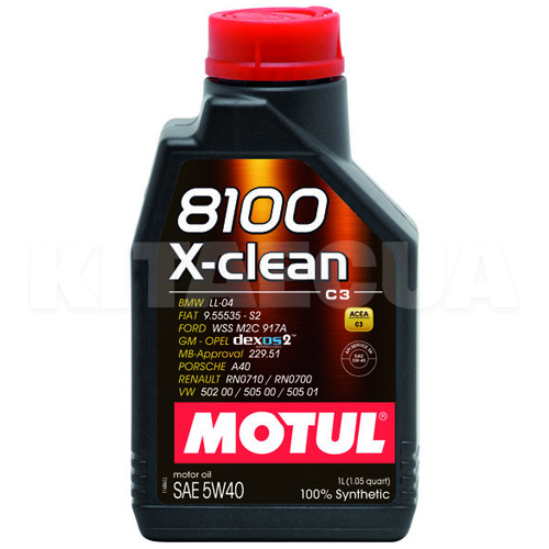 Масло моторное синтетическое 1л 5W-40 8100 X-Clean MOTUL (102786)