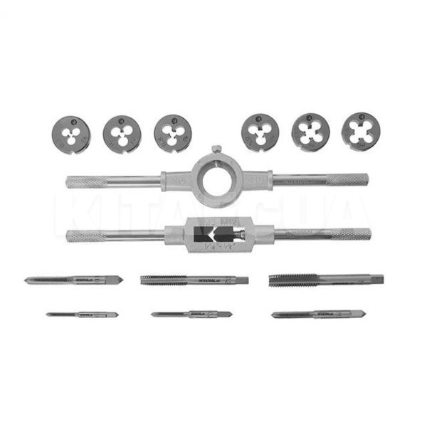 Набор плашек и метчиков 14 предметов M3-M10 Intertool (SD-8024) - 4